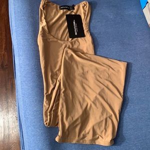 Camel skin slinky midi dress